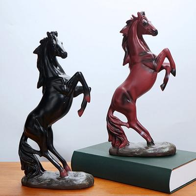 Yousheng Standing Simulated Horse Figurine Vintage Miniature Pony Statue Resin Animal Sculpture Home Office Desktop Decoration Ornament