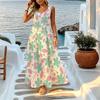 Women's A-Line Floral Sleeveless Maxi Dress,Lightweight Loose Fit,Ideal for Beach Vacation Daily Casual,Elegant