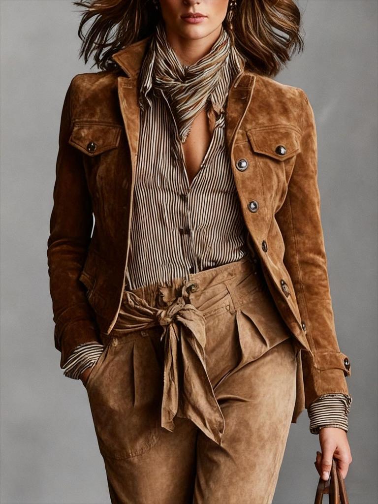 Autumn/Winter 2026 European Retro Women's Slim-Fit Workwear Jacket