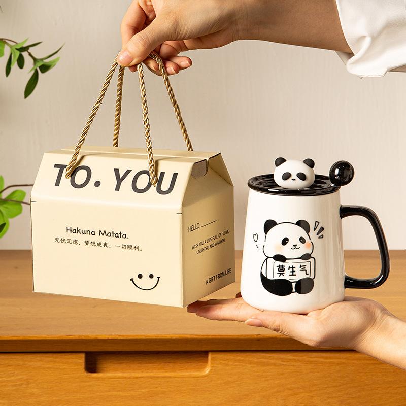 Souvenir Graduation Gift Gift Practical Cup New Style Cute Panda Ceramic Mug Couple Water Cup Teacher