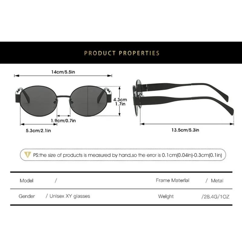 Small Metal Frame Oval Sunglasses For Women Men Fashion Luxury Shades Uv400 Eyewear Men Vintage Sun Glasses Lunette Soleil Femme