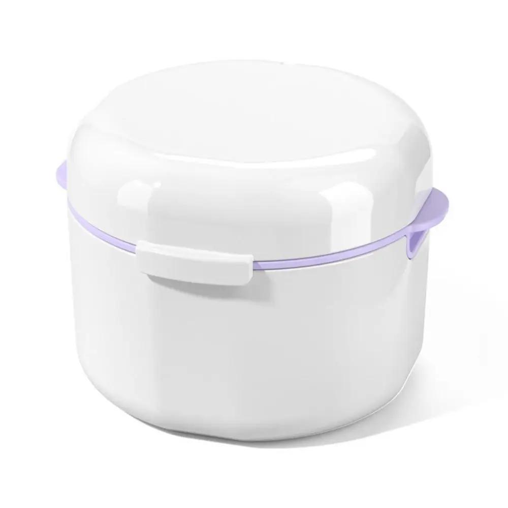 

Dental Brace Cleaning Box Food Grade Material with Lid Double-layer Hollow Drain Storage Box Portable Sealed Braces Box