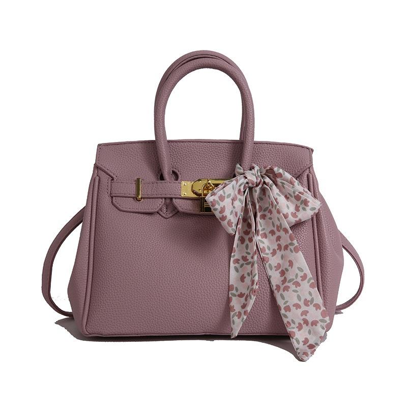 Premium Platinum Bag Women's New Handbag Lychee Pattern Shoulder Messenger Bag Versatile Commuter Bag