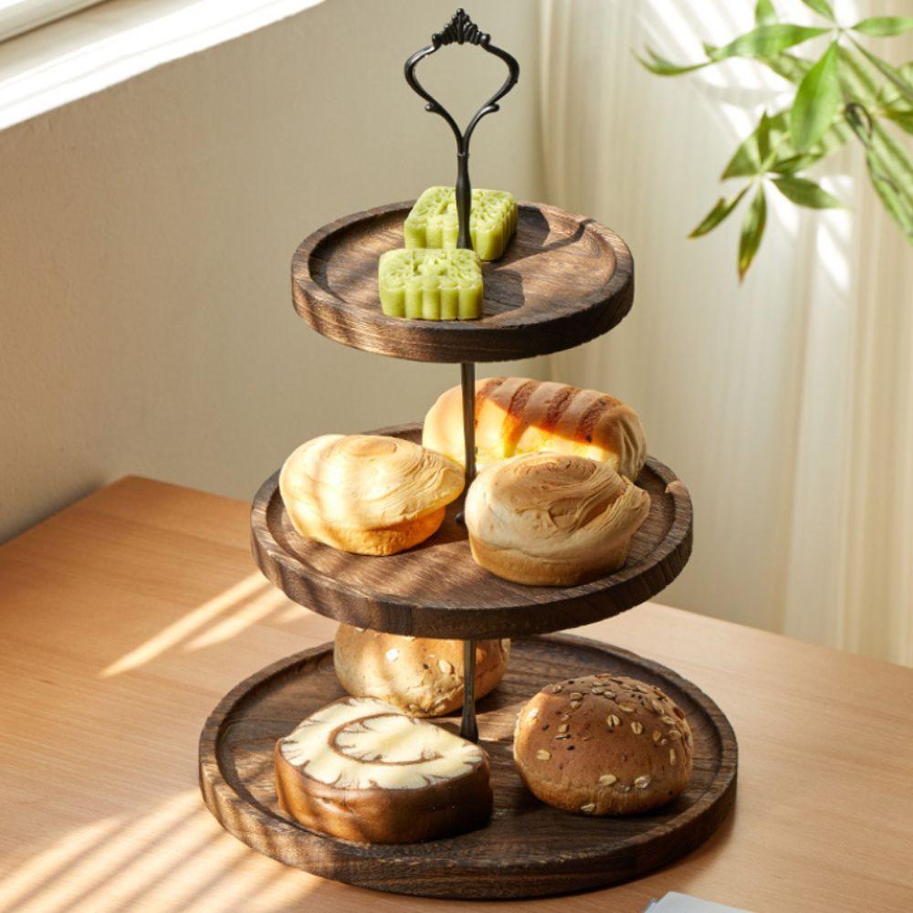 2/3-layer Decorative Cake Stand Wooden Material Snack Dish New Dessert Display Rack  Tea Party