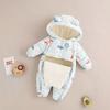 Warmer dicker Fleece Baby Strampler mit langen Ärmeln Neugeborenes Baby Winter Krabbelkleidung