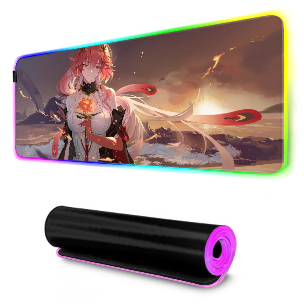chang li Mouse Pad RGB Gaming Mousepad Big LED Pad PC Desk Mat Luminous Mouse Pad Large Keyboard Mats Table Rug With Backlit