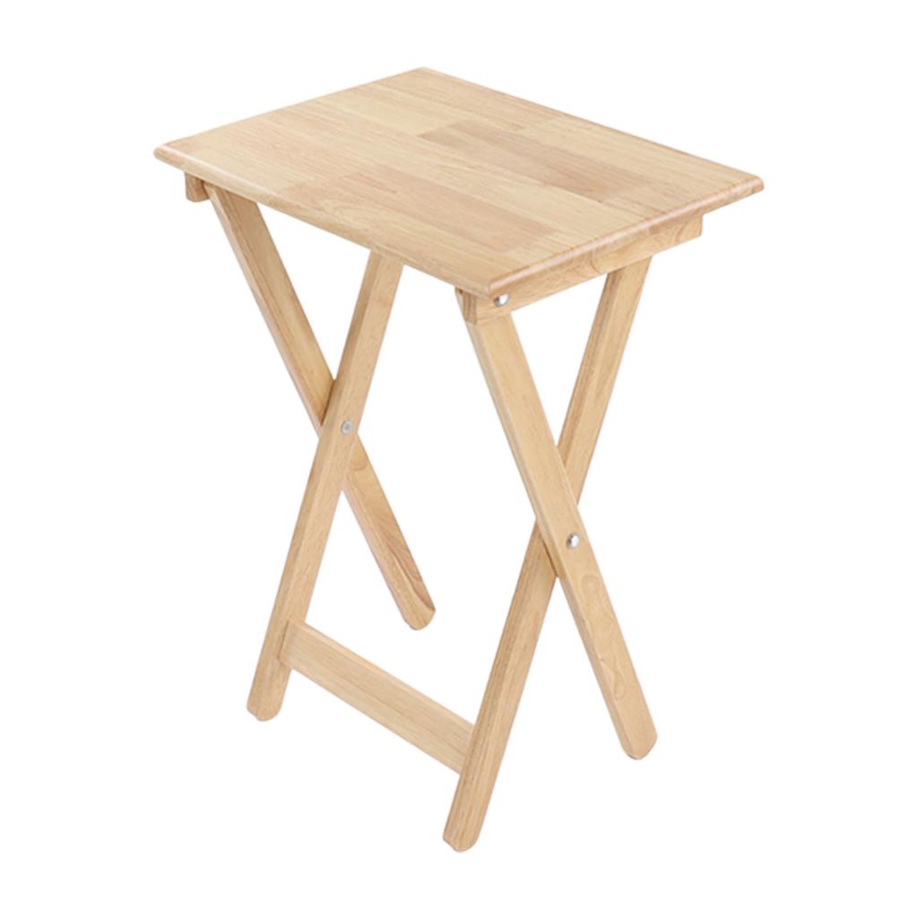 TV Dinner Folding Trays with Storage Rack Tray Table Set Wooden Snack Tables