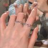 Style Sparkling Pink Zircon Bride Rings for Women Couples Korean Trendy Heart Star Geometric Wedding Party Jewelry