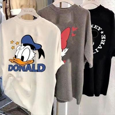 Disney Donald Duck T Shirt Women Men Short Sleeves Cotton 2026 Summer Y2k Vintage Cartoon Graphic Tee Casual Streetwear Tops