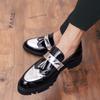 Herren spitz zulaufende Lackleder Slip-On Loafer - Trendige lässige Fahrerschuhe