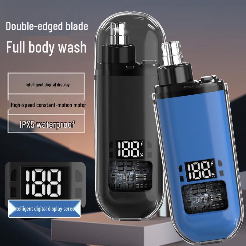 Rechargeable Nose Hair Trimmer with Digital Display for Nostrils Cleaning