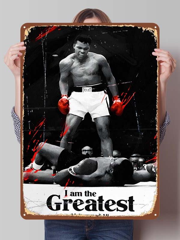 Muhammad Ali Bokser Metalowe Plakaty Dekoracyjne do Dekoracji Pokoju Niestandardowe Bokserskie Metalowe Tabliczki Cyny do Dekoracji Ściennej Retro Dom Mężczyźni