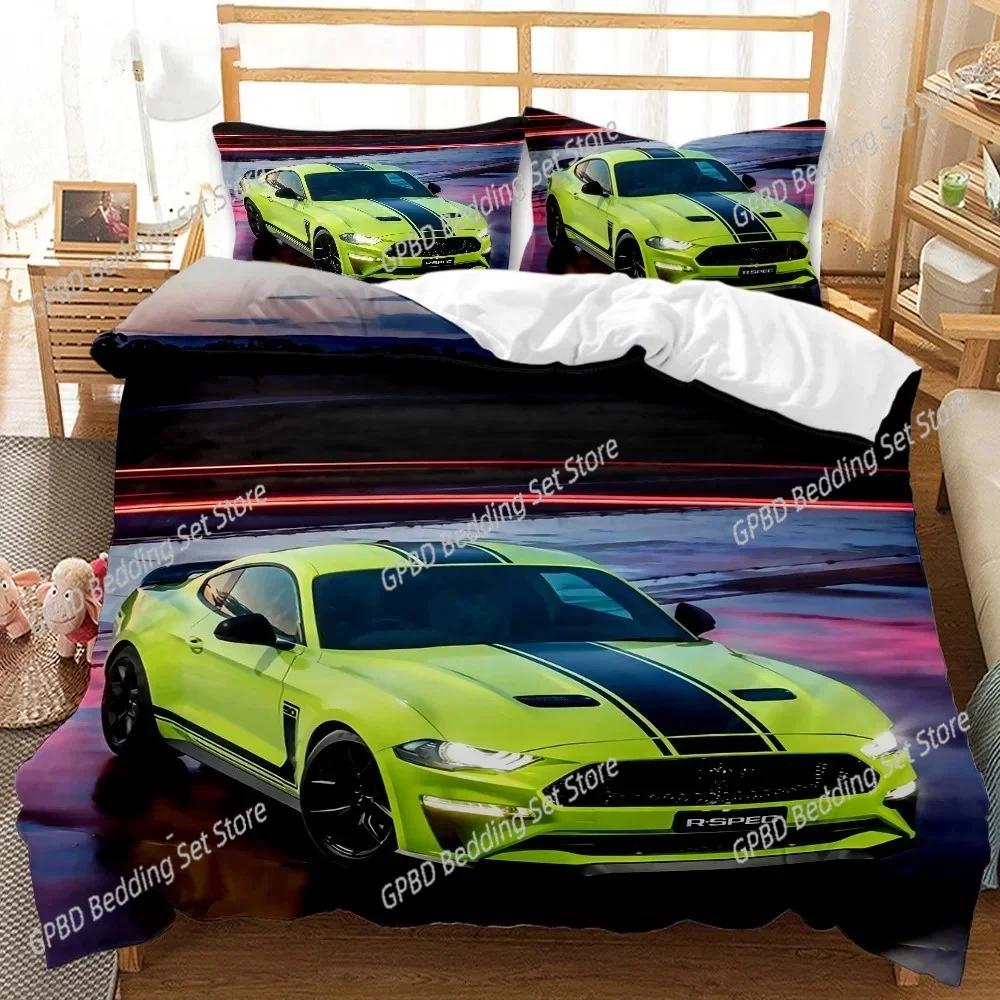 Comforter 3D Print Sports Car Bedding Set 3D Printed Suitable For Bedroom Kids Home Textile