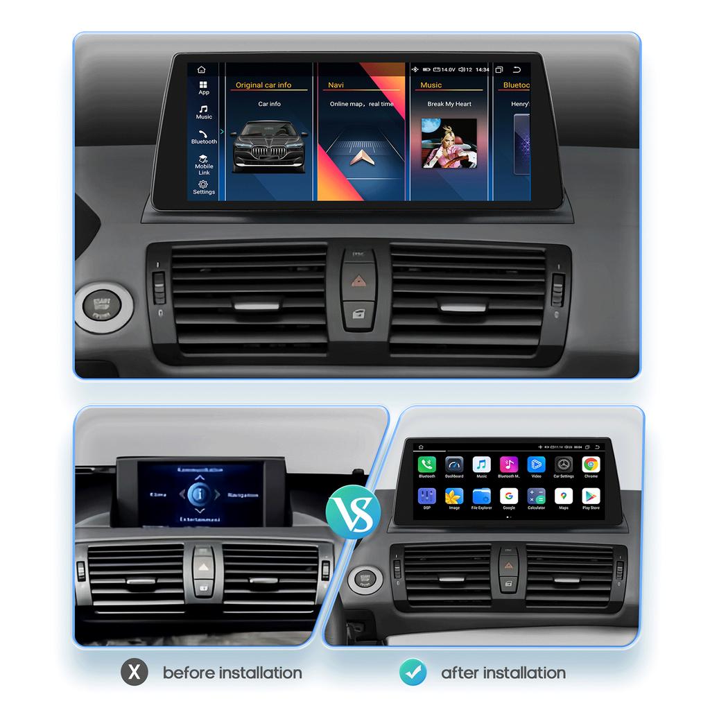 OSSURET 10,25" pro BMW řady 1 06-12 E81 E82 E87 E88 CCC s GPS navigací Rádio Video Chytré automobilové systémy Podpora Bezdrátové Inteligentní Carplay Auto