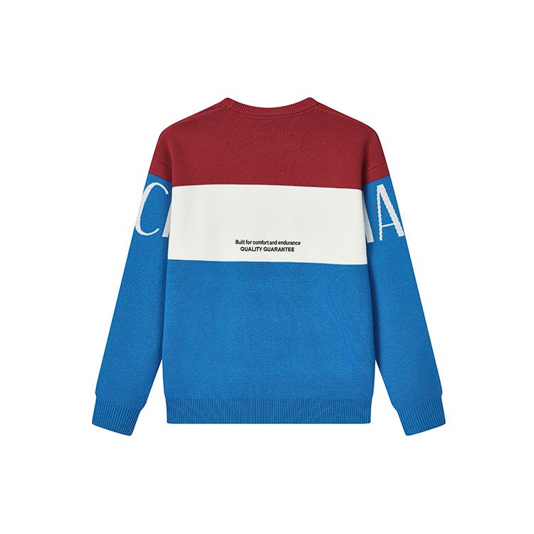 Fila Fw22 Jacquard Logo Knitted Sweater Color Block Women Sweater Pink F11W249401F-PK