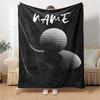 Golf Ball And Club With Overlay Multipurpose Personalized Blanket Personalized Name Soft Warm Cozy For Sofa Couch Office Bed Picnics For All Occasions