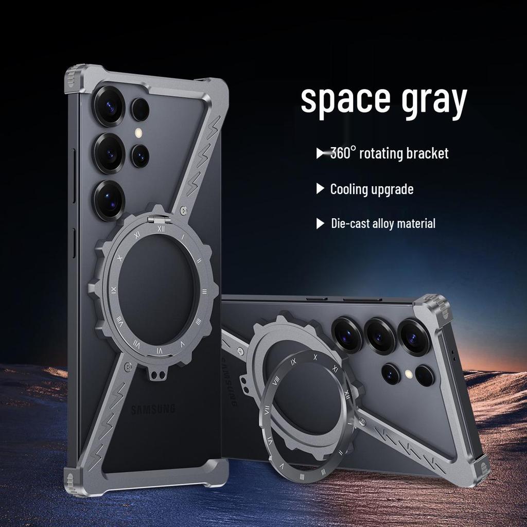 Samsung S25 Ultra Z-Type Metal Heat Dissipation Rotating Phone Case