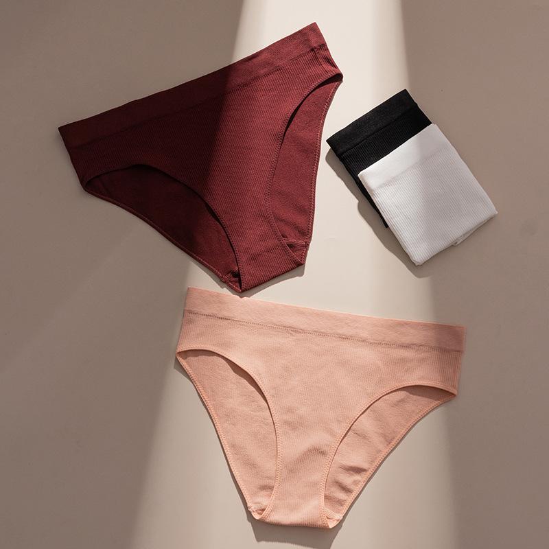 Nahtlose, hautfreundliche, atmungsaktive Damenunterwäsche aus reiner Baumwolle im Schritt, niedrige Taille, große Größe, sexy, hüftumwickelte, bequeme, dünne Sport-Slips