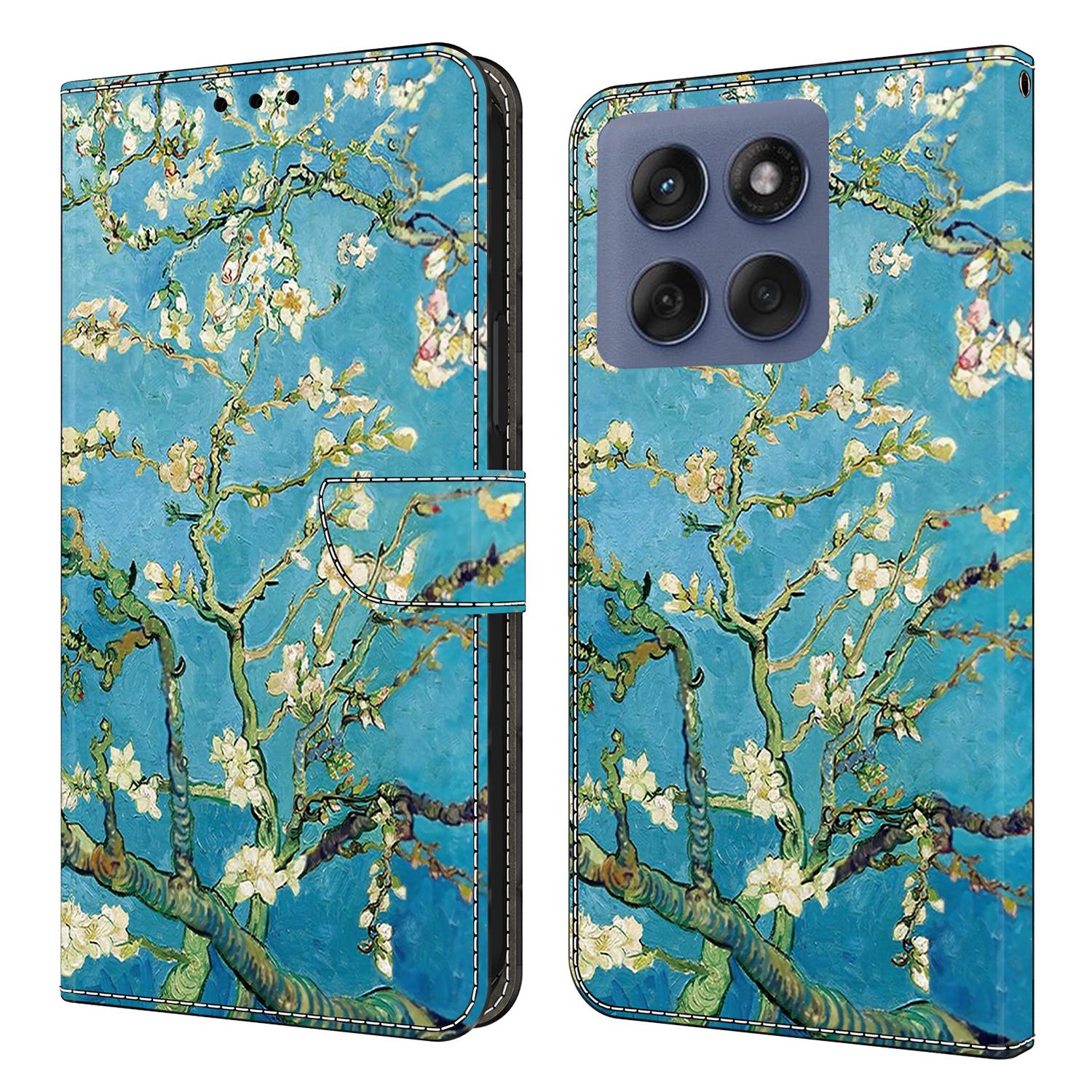 

Для Motorola Edge 60 Pro 5G Шкіряний чохол з друком візерунка Гаманець Підставка Відкидна кришка для телефону Apricot Blossom