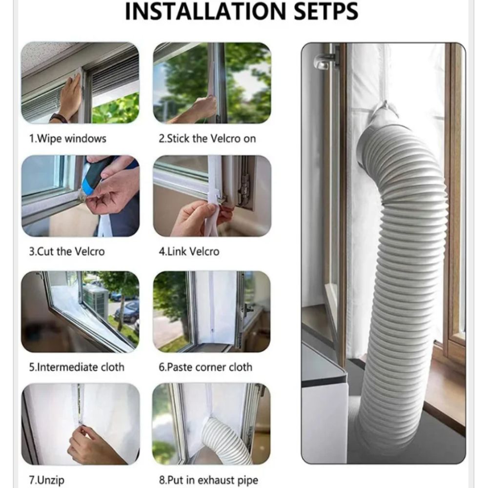 Flexible Cloth Window Seal With Zip Flexible Cloth Sealing Plate AC Window Seal Tumbler Dryer