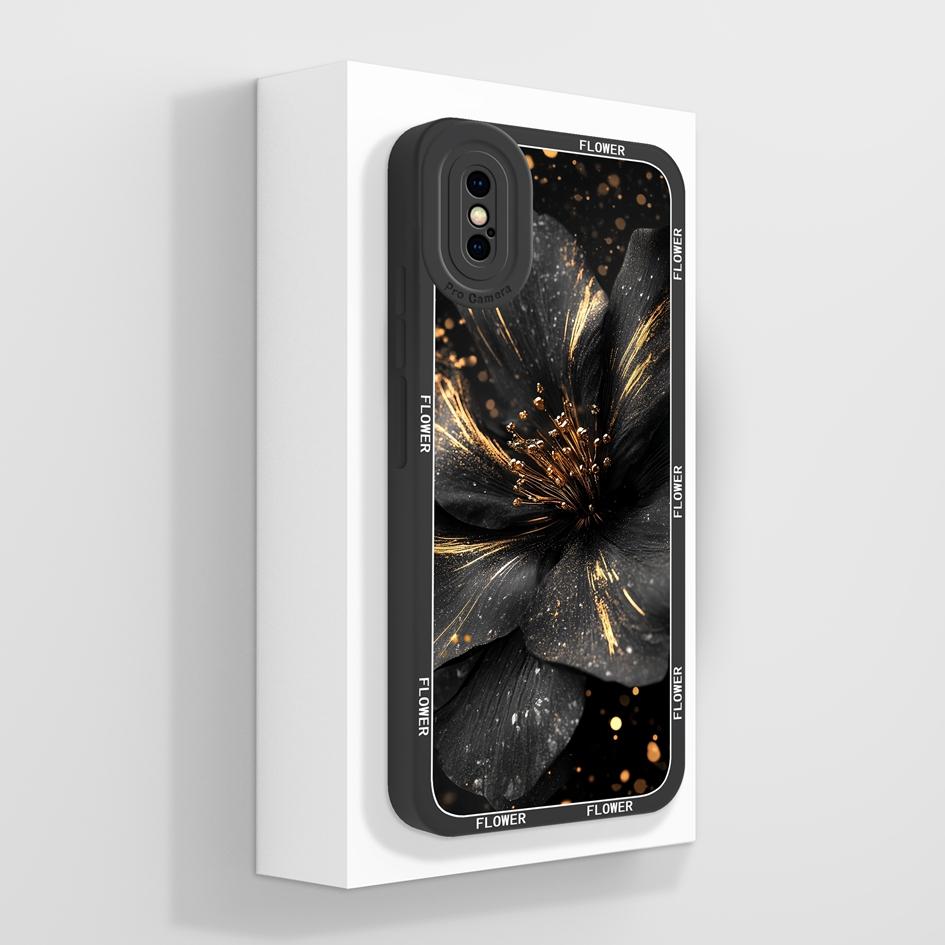 Pro Apple iPhone X XR XS SE 6 7 8 11 12 Pro Max Plus Mini Pouzdro na telefon Luxusní Vzor Květů Měkký Tekutý Silikon Protiskluzový Ochranný Pro iPhone Kryt
