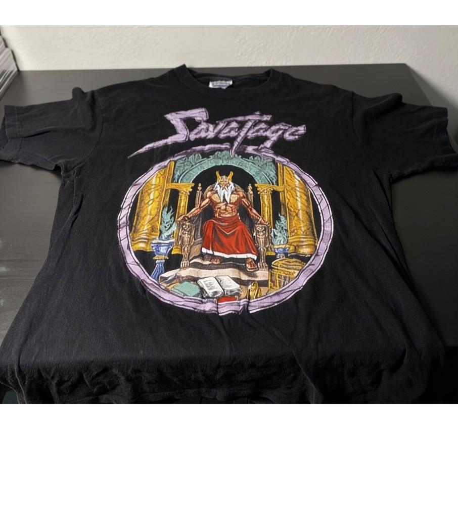 

Vintage 80s Savatage Black Cotton All size S345XL Gift For Fans TShirt Unisex T-Shirt XXL