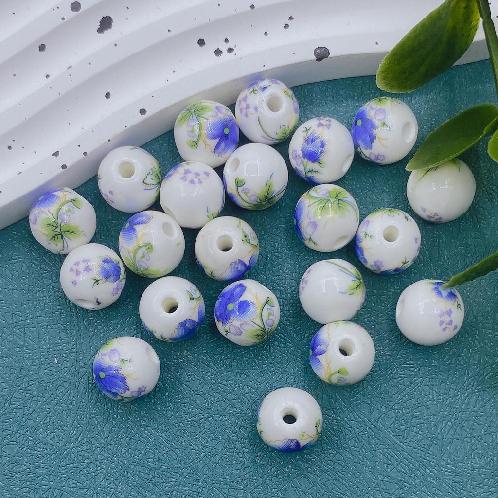 12mm Handmade Ceramic Round Beads for DIY Projects and Knot Decorations