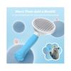 Brosse de toilettage - Brosse Chat Chien - Prise ergonomique - Nettoyage en un clic - Bleu