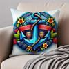 MMarine Theme Rudder Anchor Pillow Nautical Cushion Cover Pillowcase Antidustmite Invisible Zipper Short Plush Sofa Cushion