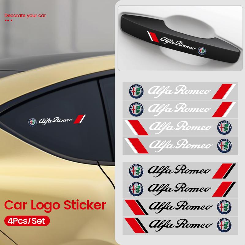 Car Door Handle Decoration Stickers Wiper Decal Auto Accessories for Alfa Romeo Giulia Stelvio 159 147 156 Giulietta Duetto GT