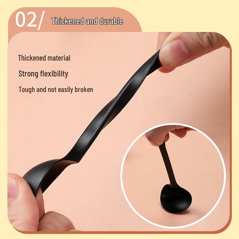Heavy-Duty Black Disposable Plastic Spoons