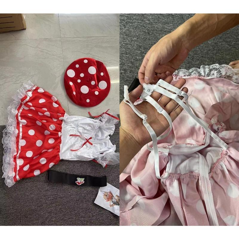 

layful ickey ouit, big polka dot dress cos alloween costume, costume made by lead dancer Minnie XL