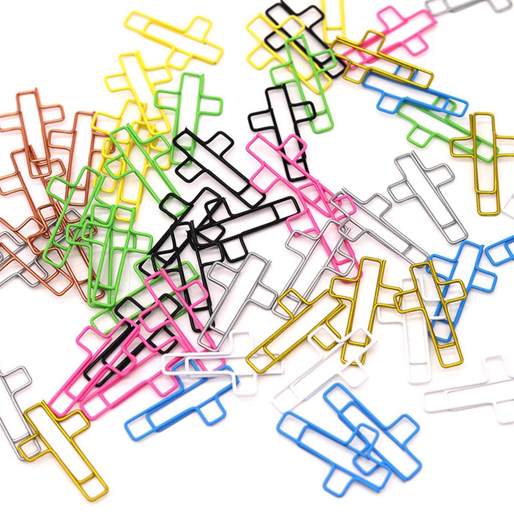 50 Pcs Crosses Shaped Paper Clips Metal Paperclips Bookmarks Office Clips Planner Clips Office Supplies for Student