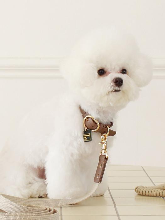 

MAISON DE MIU Heart Pendant Collar - Brown Brown