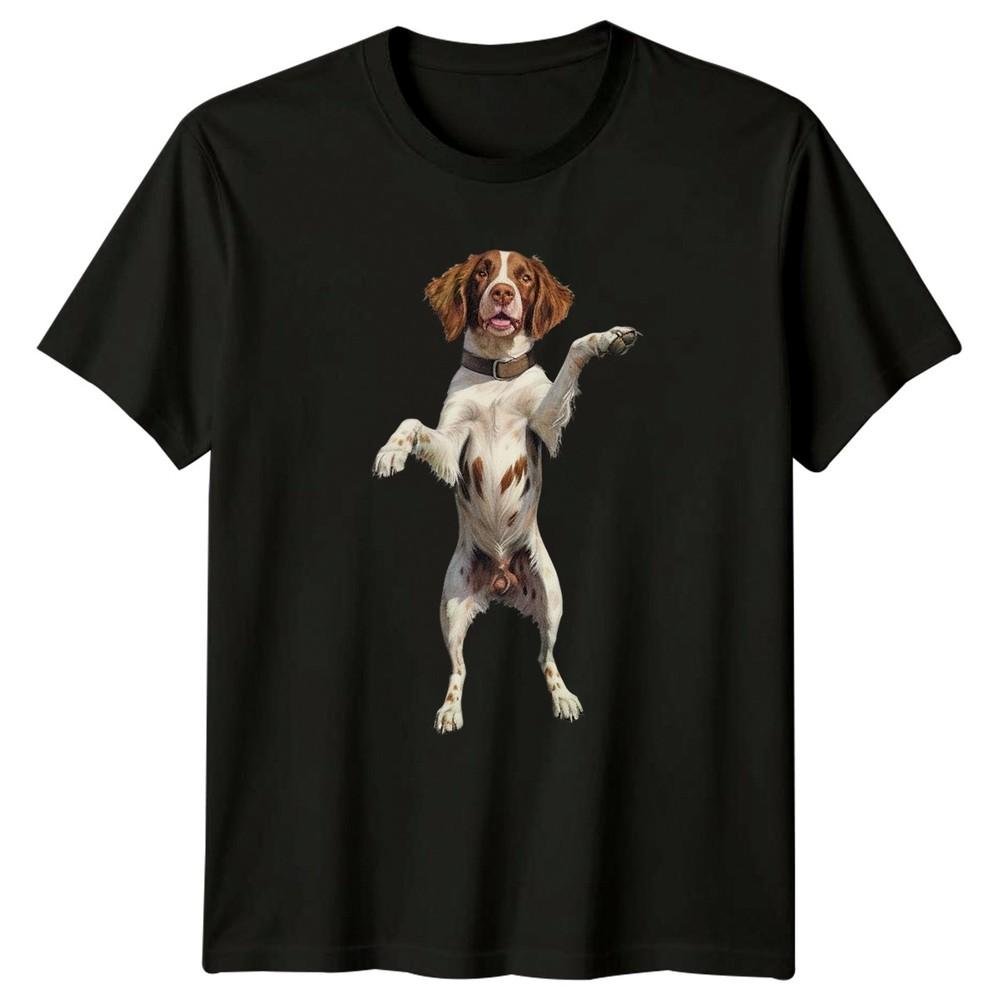 Brittany Spaniel Dog Standing Animals Unisexs TShirt Unisexs Tee Graphic Unisex Top