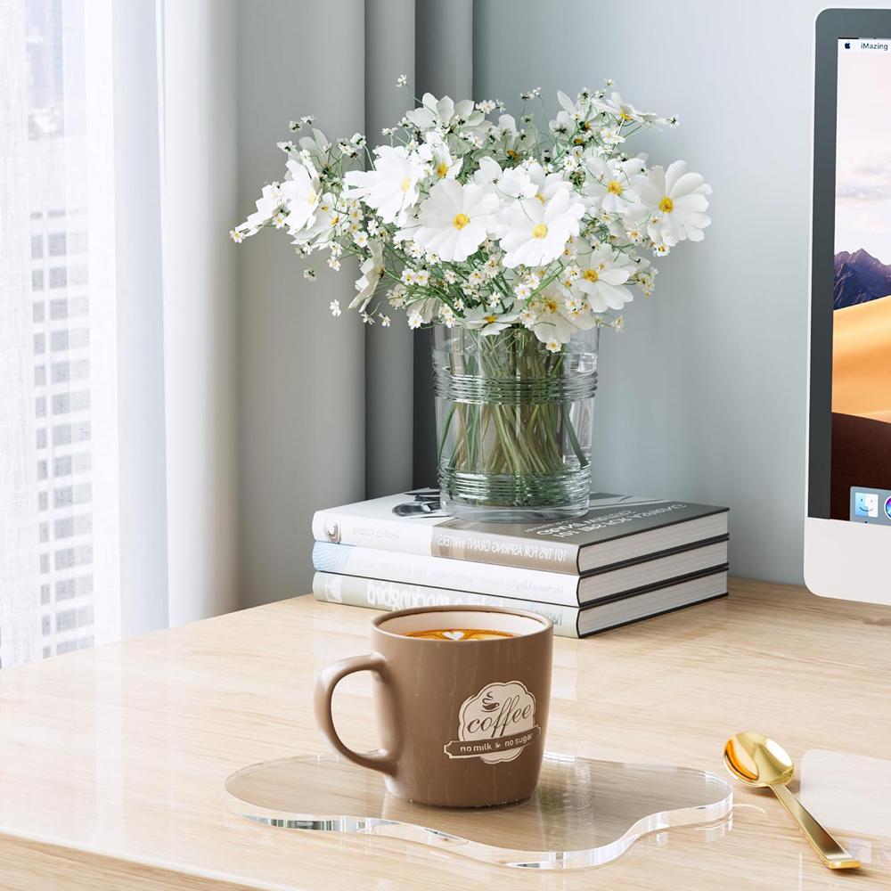 Acrylic Coaster Decorative Plates, Irregular Bar Drink Coaster, Clear Cloud Shape Coffee Cup Coaster, Perfect for Tabletop
