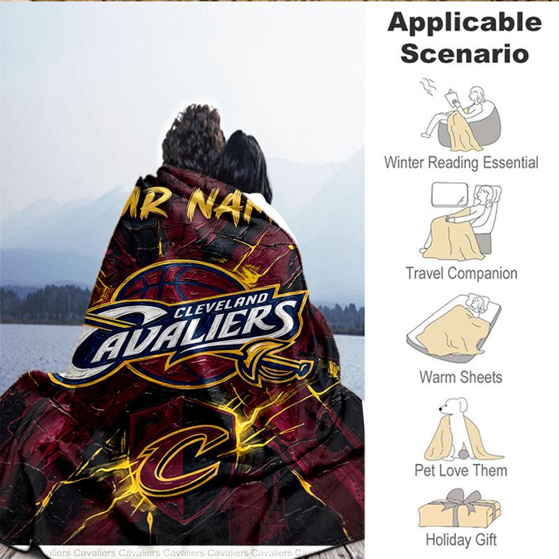 Custom Name Blanket football Cavaliers Logo Blanket Bedding Blanket for Travel, Camping, Living Rooms, Offices, Sofas, Fan Christmas gift