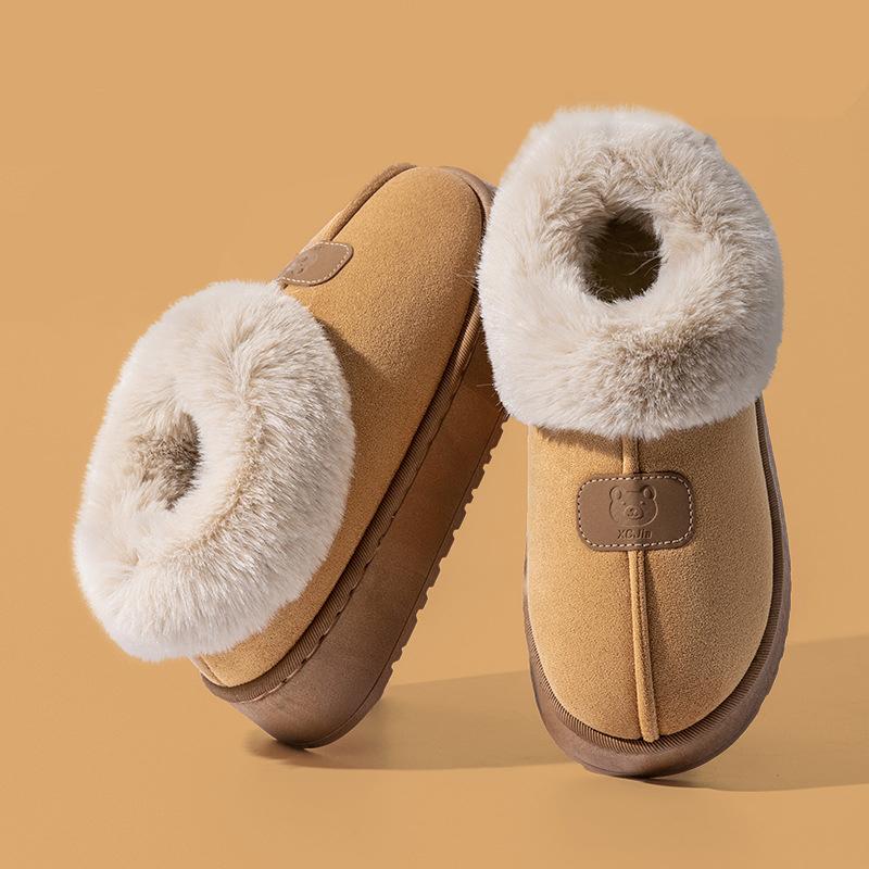 Fleece Lined Winter Slippers Men Women Ankle Cover Thick Sole Lightweight Eva Indoor Outdoor Warm Home Shoes