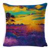 New Linen Pillow Cover Oil Painting Landscape Office Lumbar Pillow Cover Home Sofa Pillow Home Pillow