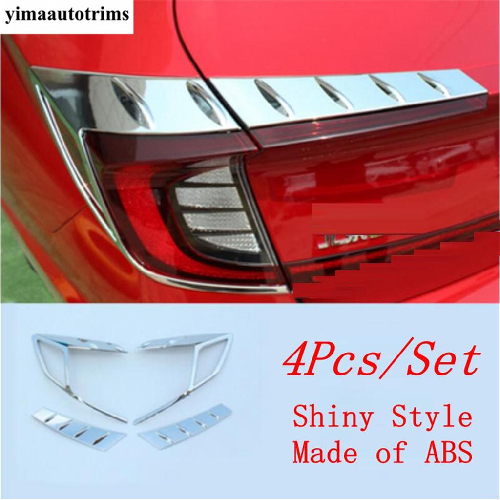 2PCS Car Rear Tail Light Lamp Eyelid Eyebrow Strip Cover Trim For Hyundai Sonata DN8  -  ABS Chrome Exterior Accessories