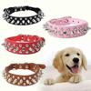 Padded Design Pet Dog Collar PU Leather Spiked Dog Collar Punk Anti-Chew Collar  For Small Dog Cat