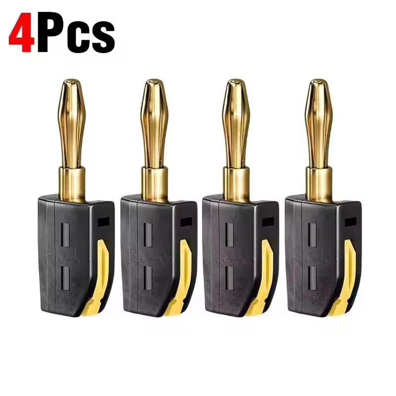 4mm Solderless Quick Wire Connector High Current 32A Banana Plug Terminal Block Power Testing Instrument Plug Musical Speaker Plug Connectors 4