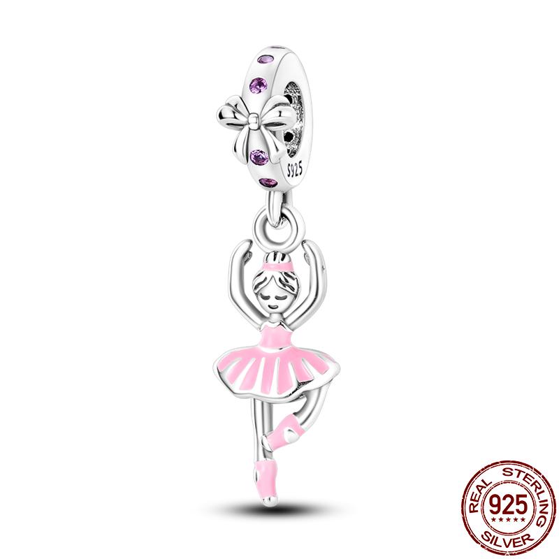 S925 Sterling Silver Luminous Colorful Fireflies Charms Fit  Bracelet Bead DIY Jewelry For Women Gift Hot Sale