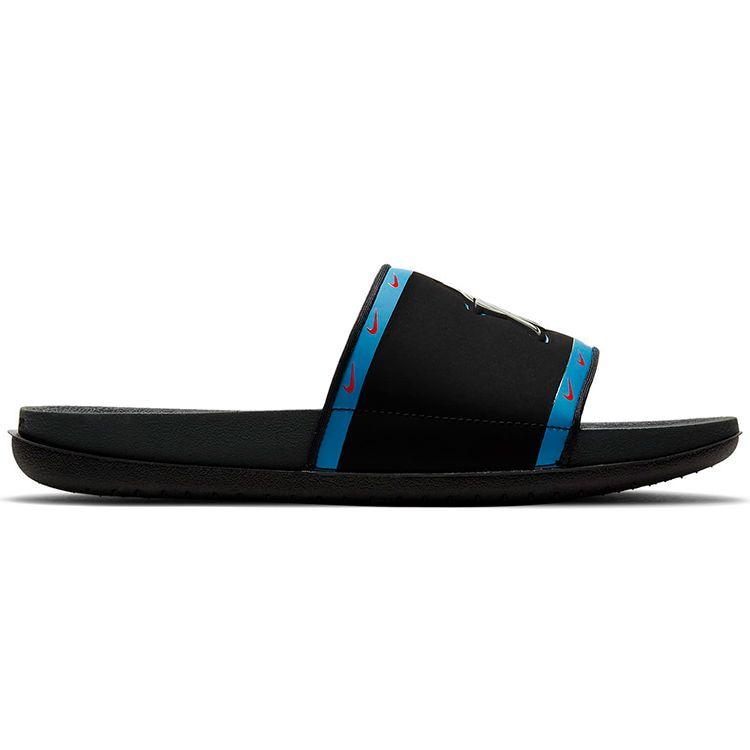 Nike MLB X OffCourt Slide Miami Marlins Men Sneakers Black Neptune-Blue Chile-Red DH6984-001