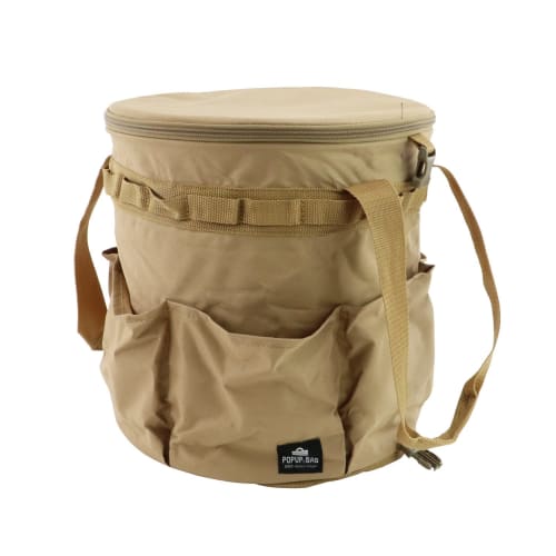 SK11 Coyote Pop-Up Bag SPU2-300BR, a free-standing tool bag for work, carpentry, and outdoor use