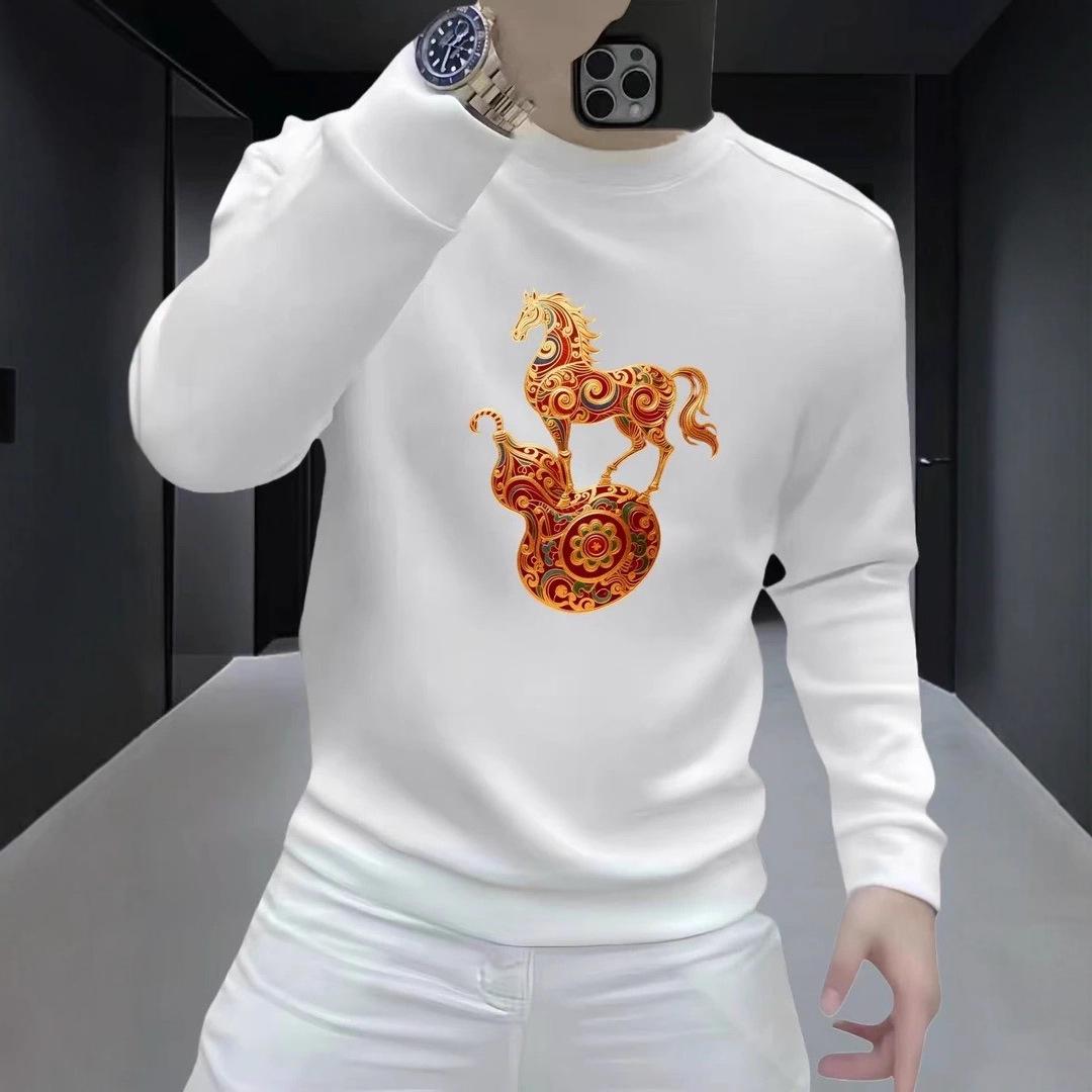 

2025 Men s Heavyweight Warm Hoodie: Fashionable Casual Pullover with Round Neck and Long Sleeves for Autumn/Winter. 4XL