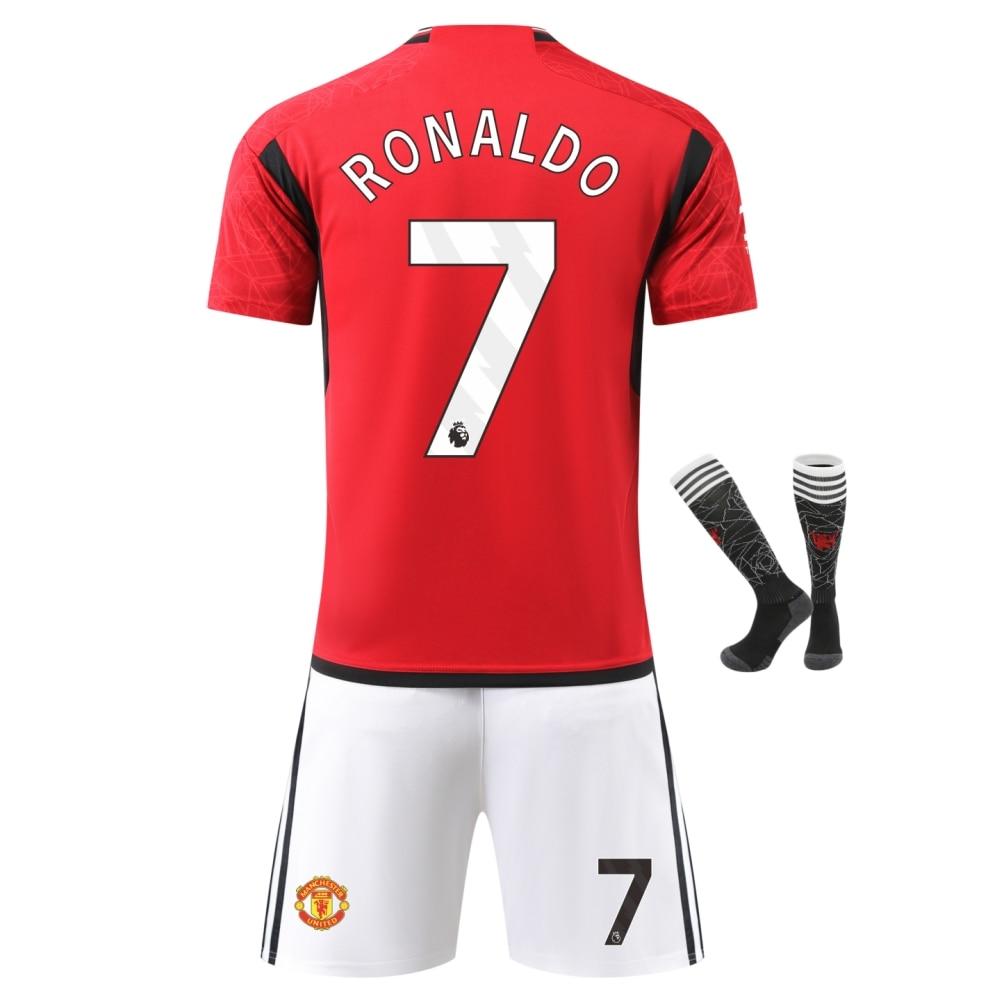 Kinder Sportbekleidung Manchester Ronaldo Fußballtrikot, Chelsea Stil, Polyester, Rot 110-120 CM rot