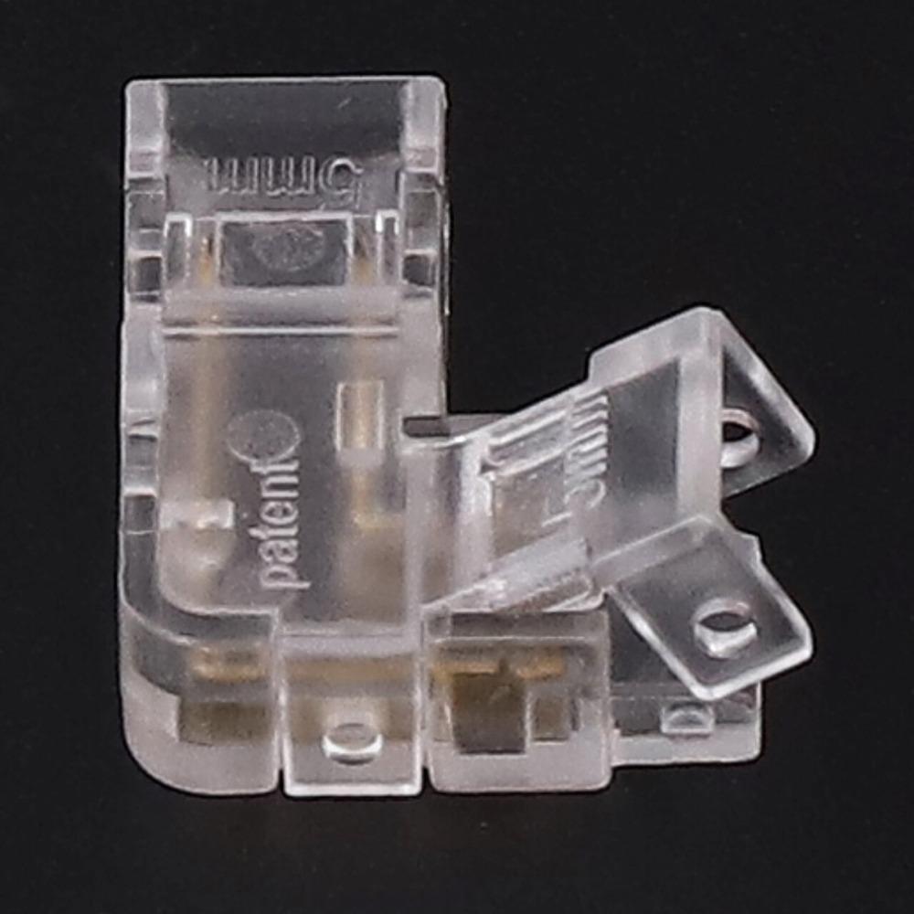 8pcs 5mm LED Strip Light Connectors 2 Pin L Shaped Connectors  Right Angle Connection