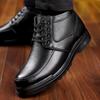 Fashion Shoes for Men 2024 New Winter Fashion Cotton Shoes Men's Plush Thickened Leather Business Casual Snow Boots Zapatillas Hombre