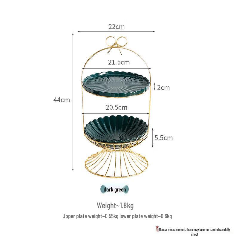 Qianxing Ceramic Tiered Serving Tray with Iron Stand